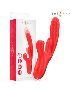 INTENSE KAROL VIBRADOR MULTIFUNCIAN EMPUJE ESTIMULACIAN ONDAS ESTIMULADORAS ROJO