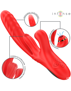 INTENSE KAROL VIBRADOR MULTIFUNCIAN EMPUJE ESTIMULACIAN ONDAS ESTIMULADORAS ROJO 2