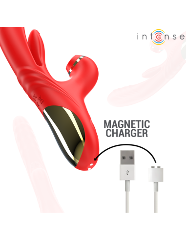 INTENSE KAROL VIBRADOR MULTIFUNCIAN EMPUJE ESTIMULACIAN ONDAS ESTIMULADORAS ROJO