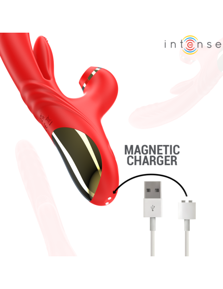 INTENSE KAROL VIBRADOR MULTIFUNCIAN EMPUJE ESTIMULACIAN ONDAS ESTIMULADORAS ROJO