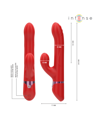 INTENSE LELE VIBRADOR MULTIFUNCIAN ROTATORIO OSCILACIAN ESTIMULACIAN ROJO
