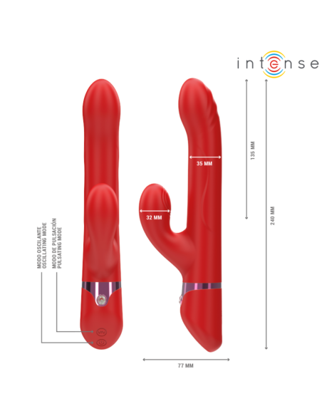 INTENSE LELE VIBRADOR MULTIFUNCIAN ROTATORIO OSCILACIAN ESTIMULACIAN ROJO INTENSE LELE VIBRADOR MULTIFUNCIAN ROTATORIO OSCILACIAN ESTIMULACIAN ROJO
