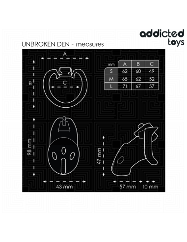 ADDICTED TOYS LOCKED UNBROKEN DEN JAULA PARA PENE 98 CM