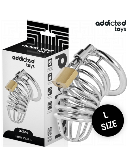 ADDICTED TOYS LOCKED IRON CELL JAULA PARA PENE DE METAL 5 CM TALLA L