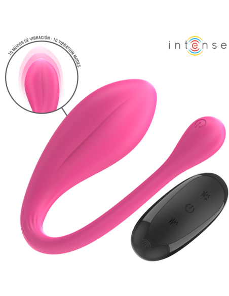 INTENSE JANICE VIBRADOR U DOBLE ESTIMULACIAN 10 VIBRACIONES ROSA CONTROL REMOTO
