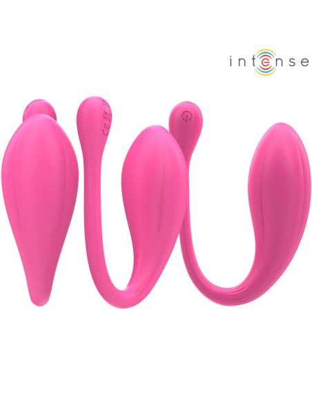 INTENSE JANICE VIBRADOR U DOBLE ESTIMULACIAN 10 VIBRACIONES ROSA CONTROL REMOTO