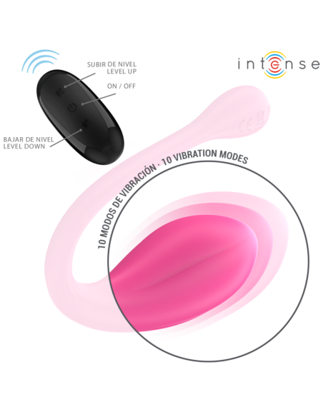 INTENSE JANICE VIBRADOR U DOBLE ESTIMULACIAN 10 VIBRACIONES ROSA CONTROL REMOTO