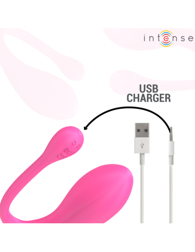 INTENSE JANICE VIBRADOR U DOBLE ESTIMULACIAN 10 VIBRACIONES ROSA CONTROL REMOTO