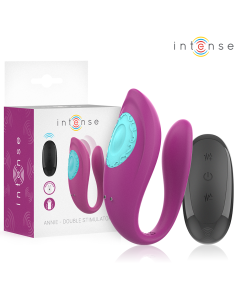 INTENSE ANNIE ESTIMULADOR VIBRADOR FORMA DE U MORADO CONTROL REMOTO