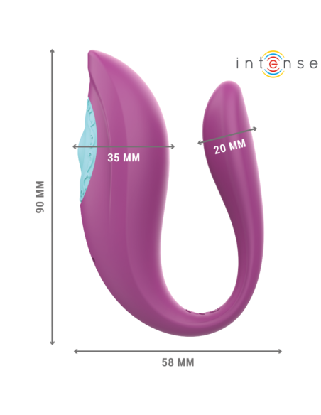 INTENSE ANNIE ESTIMULADOR VIBRADOR FORMA DE U MORADO CONTROL REMOTO