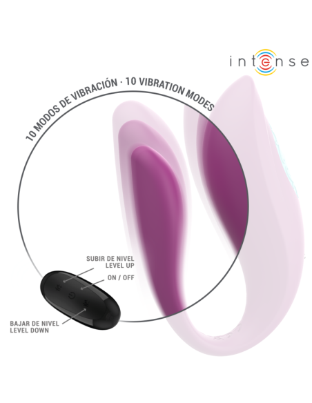 INTENSE ANNIE ESTIMULADOR VIBRADOR FORMA DE U MORADO CONTROL REMOTO