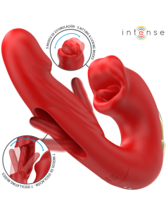 INTENSE NATHY VIBRADOR DOBLE CON BOCA ESTIMULADORA MULTIFUNCIAN ROJO 2