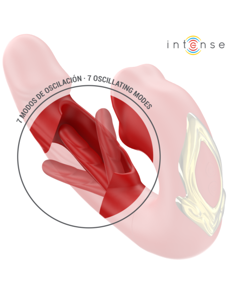 INTENSE NATHY VIBRADOR DOBLE CON BOCA ESTIMULADORA MULTIFUNCIAN ROJO
