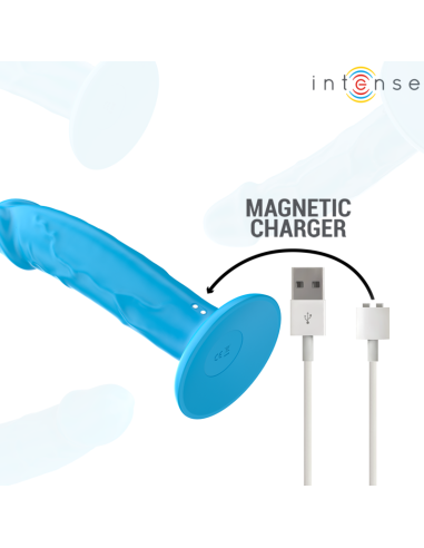 INTENSE PHOEBE VIBRADOR REALASTICO 10 VIBRACIONES AZUL CONTROL REMOTO