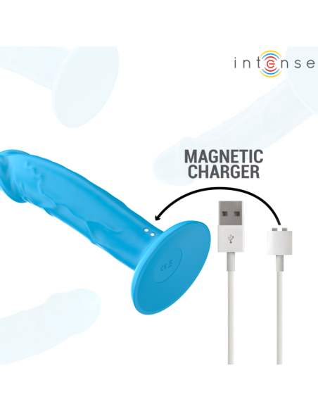 INTENSE PHOEBE VIBRADOR REALASTICO 10 VIBRACIONES AZUL CONTROL REMOTO