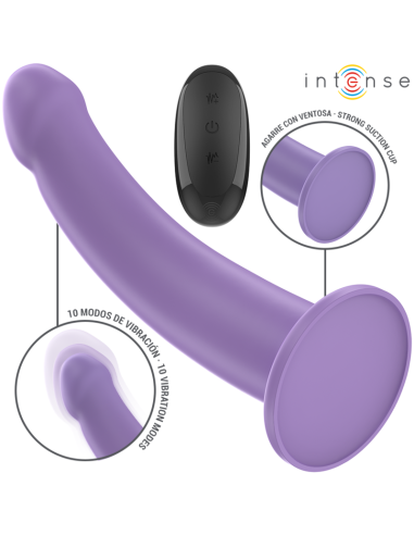 INTENSE EDDIE VIBRADOR 175 CM 10 VIBRACIONES MORADO CONTROL REMOTO