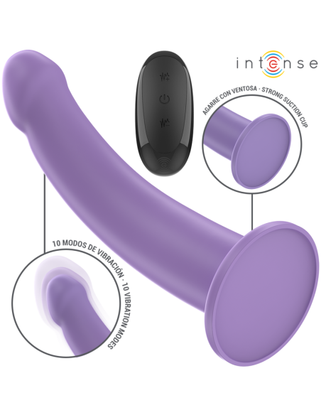 INTENSE EDDIE VIBRADOR 175 CM 10 VIBRACIONES MORADO CONTROL REMOTO