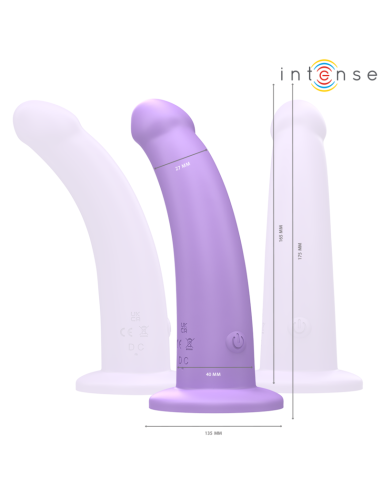 INTENSE EDDIE VIBRADOR 175 CM 10 VIBRACIONES MORADO CONTROL REMOTO