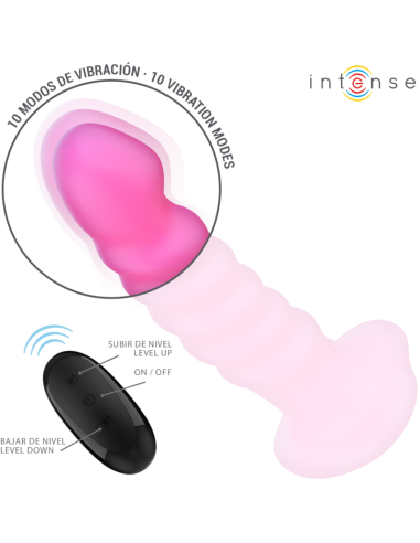 INTENSE CINDY VIBRADOR TALLA L DISEAO EN ESPIRAL 10 VIBRACIONES ROSA CONTROL REMOTO