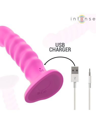 INTENSE CINDY VIBRADOR TALLA L DISEAO EN ESPIRAL 10 VIBRACIONES ROSA CONTROL REMOTO