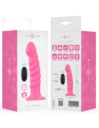 INTENSE CINDY VIBRADOR TALLA L DISEAO EN ESPIRAL 10 VIBRACIONES ROSA CONTROL REMOTO