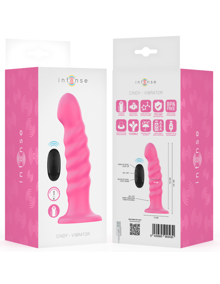 INTENSE CINDY VIBRADOR TALLA L DISEAO EN ESPIRAL 10 VIBRACIONES ROSA CONTROL REMOTO