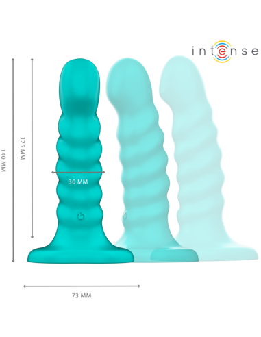 INTENSE BUFFY VIBRADOR TALLA S DISEAO EN ESPIRAL 10 VIBRACIONES AZUL CONTROL REMOTO