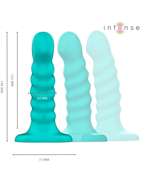 INTENSE BUFFY VIBRADOR TALLA S DISEAO EN ESPIRAL 10 VIBRACIONES AZUL CONTROL REMOTO