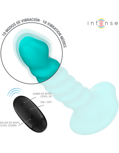 INTENSE BUFFY VIBRADOR TALLA S DISEAO EN ESPIRAL 10 VIBRACIONES AZUL CONTROL REMOTO