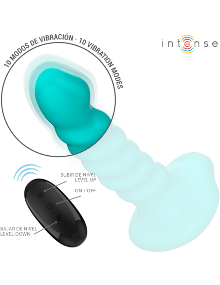 INTENSE BUFFY VIBRADOR TALLA S DISEAO EN ESPIRAL 10 VIBRACIONES AZUL CONTROL REMOTO