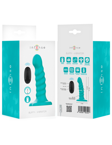 INTENSE BUFFY VIBRADOR TALLA S DISEAO EN ESPIRAL 10 VIBRACIONES AZUL CONTROL REMOTO