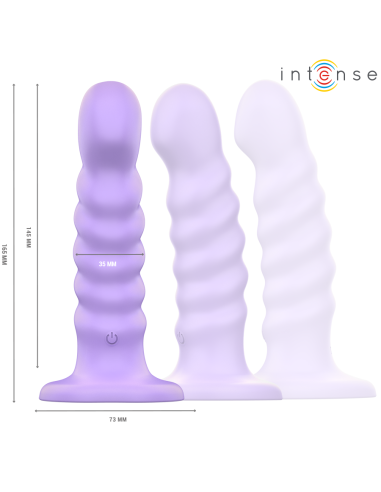 INTENSE BRENDA VIBRADOR TALLA M DISEAO EN ESPIRAL 10 VIBRACIONES MORADO CONTROL REMOTO