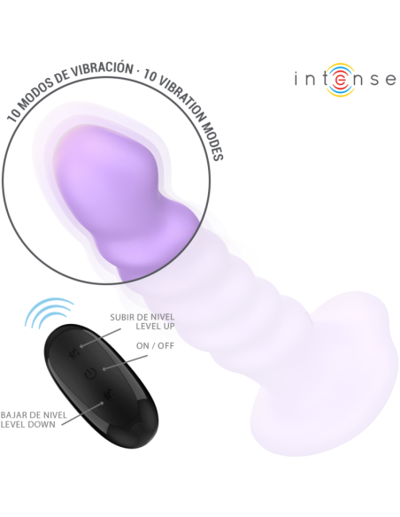 INTENSE BRENDA VIBRADOR TALLA M DISEAO EN ESPIRAL 10 VIBRACIONES MORADO CONTROL REMOTO