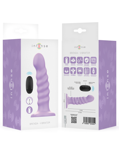INTENSE BRENDA VIBRADOR TALLA M DISEAO EN ESPIRAL 10 VIBRACIONES MORADO CONTROL REMOTO