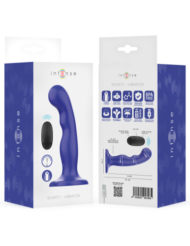 INTENSE SHORTY VIBRADOR CON VENTOSA AZUL CONTROL REMOTO