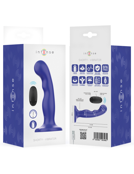 INTENSE SHORTY VIBRADOR CON VENTOSA AZUL CONTROL REMOTO
