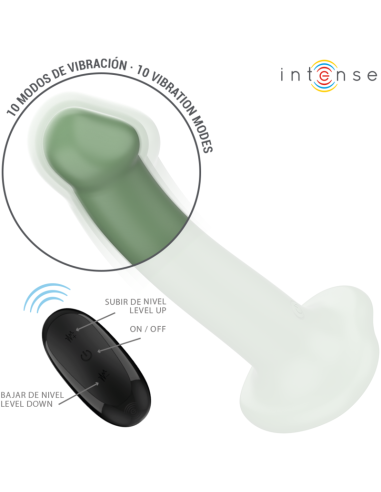 INTENSE BECCA VIBRADOR CON VENTOSA 10 VIBRACIONES VERDE CONTROL REMOTO