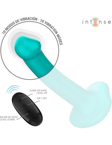 INTENSE KATIE VIBRADOR CON VENTOSA 10 VIBRACIONES AZUL OSCURO CONTROL REMOTO