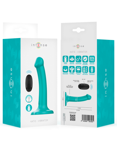 INTENSE KATIE VIBRADOR CON VENTOSA 10 VIBRACIONES AZUL OSCURO CONTROL REMOTO