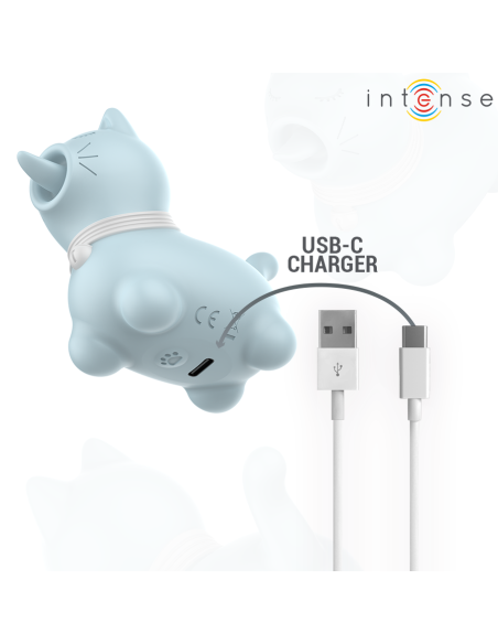 INTENSE ESTIMULADOR PUPPY LENGUA ROTADORA 360Aº PARA CLATORIS AZUL