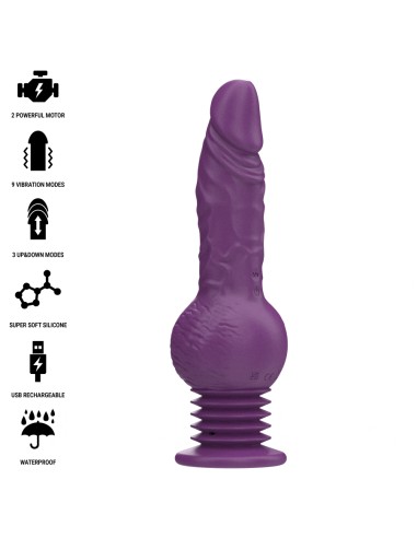 INTENSE TATUM VIBRADOR MULTIFUNCIAN CON VIBRACIAN UP AND DOWN 24 CM MORADO