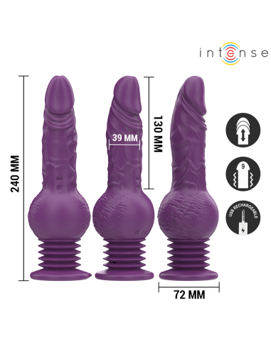 INTENSE TATUM VIBRADOR MULTIFUNCIAN CON VIBRACIAN UP AND DOWN 24 CM MORADO