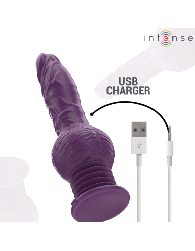INTENSE TATUM VIBRADOR MULTIFUNCIAN CON VIBRACIAN UP AND DOWN 24 CM MORADO