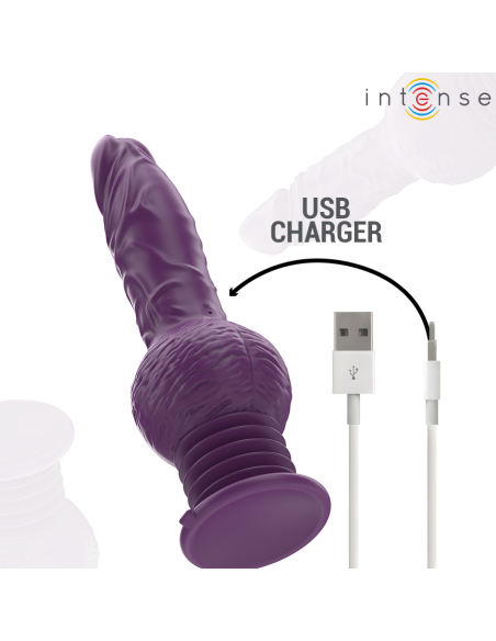INTENSE TATUM VIBRADOR MULTIFUNCIAN CON VIBRACIAN UP AND DOWN 24 CM MORADO