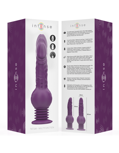 INTENSE TATUM VIBRADOR MULTIFUNCIAN CON VIBRACIAN UP AND DOWN 24 CM MORADO