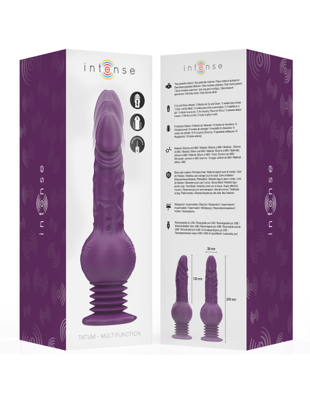 INTENSE TATUM VIBRADOR MULTIFUNCIAN CON VIBRACIAN UP AND DOWN 24 CM MORADO