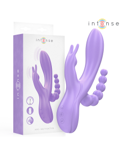 INTENSE MIKO TRIPLE VIBRADOR RABBIT ESTIMULADOR ANAL 7 VIBRACIONES MORADO