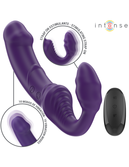 INTENSE JILL VIBRADOR DOBLE 20 CM VIOLETA CONTROL REMOTO INTENSE JILL VIBRADOR DOBLE 20 CM VIOLETA CONTROL REMOTO