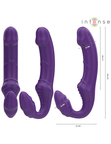 INTENSE JILL VIBRADOR DOBLE 20 CM VIOLETA CONTROL REMOTO