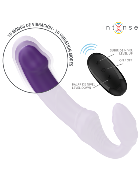 INTENSE JILL VIBRADOR DOBLE 20 CM VIOLETA CONTROL REMOTO